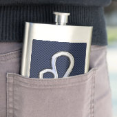 Leo Zodiac Symbool op Navy Blue Carbon Print Flacon (Voorbeeld)
