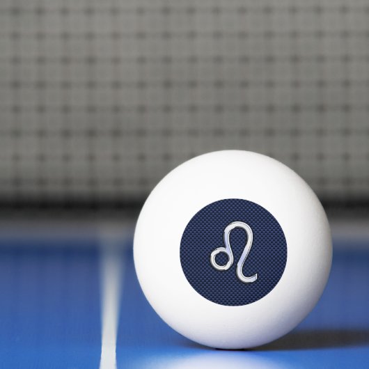 Leo Zodiac Symbool op Navy Blue Carbon Print Pingpongbal (Net)