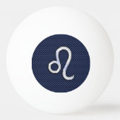 Leo Zodiac Symbool op Navy Blue Carbon Print Pingpongbal (Voorkant)