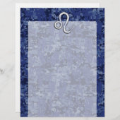 Leo Zodiac Symbool op Navy Blue Digital Camo (Voorkant / Achterkant)