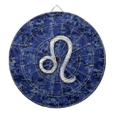 Leo Zodiac Symbool op Navy Blue Digital Camo Dartbord (Voorkant)