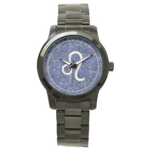 Leo Zodiac Symbool op Navy Blue Digital Camo Horloge