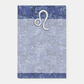 Leo Zodiac Symbool op Navy Blue Digital Camo Post-it® Notes (Voorkant)