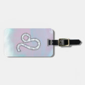 Leo Zodiac-symbool op Pastels Nacre Style Print Bagagelabel (Voorkant horizontaal)