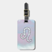 Leo Zodiac-symbool op Pastels Nacre Style Print Bagagelabel (Voorkant verticaal)