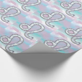 Leo Zodiac-symbool op Pastels Nacre Style Print Cadeaupapier (Hoek)