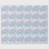 Leo Zodiac-symbool op Pastels Nacre Style Print Cadeaupapier (Vlak)