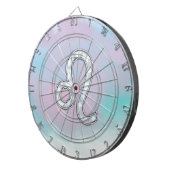 Leo Zodiac-symbool op Pastels Nacre Style Print Dartbord (Voorkant Rechts)