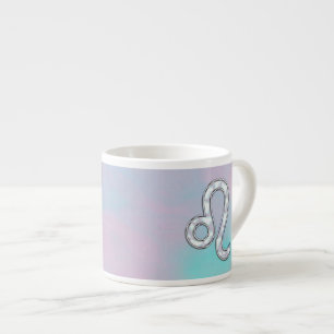 Leo Zodiac-symbool op Pastels Nacre Style Print Espresso Kop