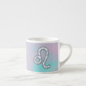 Leo Zodiac-symbool op Pastels Nacre Style Print Espresso Kop (Rechts)