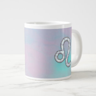Leo Zodiac-symbool op Pastels Nacre Style Print Grote Koffiekop