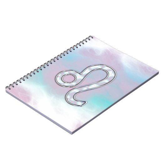 Leo Zodiac-symbool op Pastels Nacre Style Print Notitieboek (Linkerzijde)