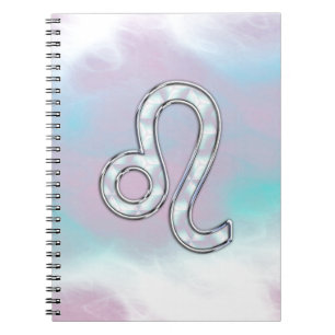 Leo Zodiac-symbool op Pastels Nacre Style Print Notitieboek