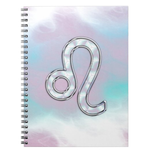 Leo Zodiac-symbool op Pastels Nacre Style Print Notitieboek (Voorkant)