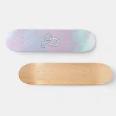 Leo Zodiac-symbool op Pastels Nacre Style Print Persoonlijk Skateboard (Horizontaal)
