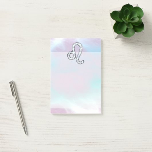 Leo Zodiac-symbool op Pastels Nacre Style Print Post-it® Notes (Kantoor)