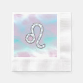 Leo Zodiac-symbool op Pastels Nacre Style Print Servet (Voorkant)
