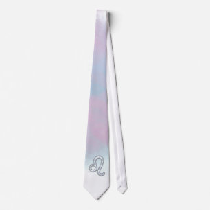 Leo Zodiac-symbool op Pastels Nacre Style Print Stropdas