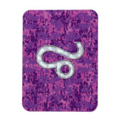 Leo Zodiac-symbool op roze Fuchsia Digital Camo Magneet (Verticaal)