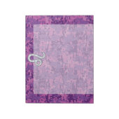 Leo Zodiac-symbool op roze Fuchsia Digital Camo Notitieblok (Linkerzijde)