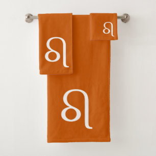 Leo Zodiac-symbool - verbrand sinaasappel Bad Handdoek