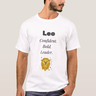 Leo Zodiac T-shirt – zelfverzekerd, vet, leider