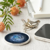 Leo Zodiac Teken Astrologie Blauwe Leeuw Sleutelhanger (Zijkant)