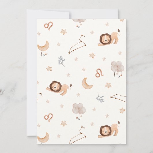 Leo Zodiac teken baby shower Kaart (Achterkant)
