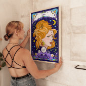 Leo Zodiac Teken Blauw Poster - Radiant en Regal