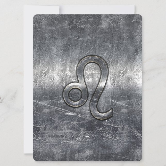 Leo Zodiac-teken in Grunge Distress Style (Voorkant)