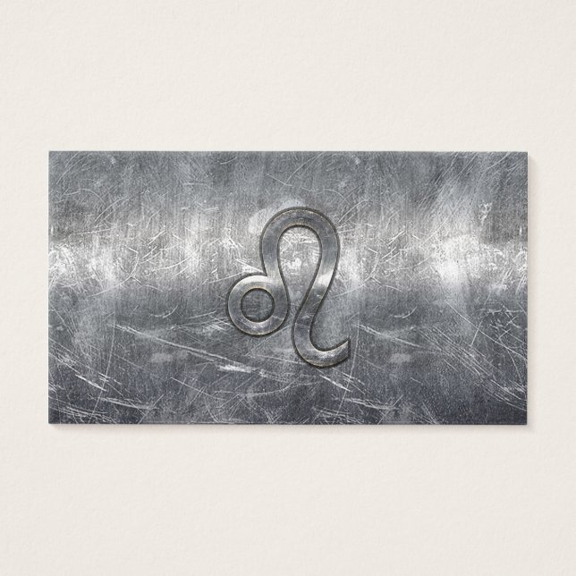 Leo Zodiac-teken in Grunge Distress Style Visitekaartjes (Voorkant)