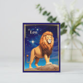 Leo Zodiac teken onder een sterrenhemel Briefkaart (Staand voorkant)