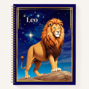 Leo Zodiac Teken Onder Een Sterrenhemel Dagboek Notitieboek