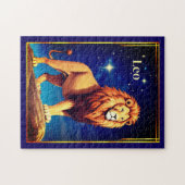 Leo Zodiac teken onder een sterrenhemel Legpuzzel (Horizontaal)