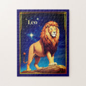 Leo Zodiac teken onder een sterrenhemel Legpuzzel (Verticaal)