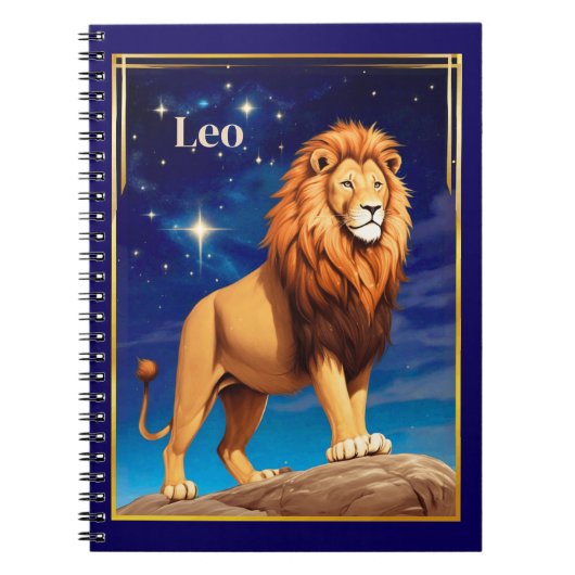 Leo Zodiac teken onder een sterrenhemel Notitieboek (Voorkant)