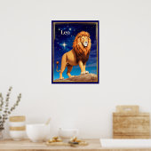 Leo Zodiac teken onder een sterrenhemel Poster (Keuken)