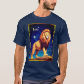 Leo Zodiac teken onder een sterrenhemel T-shirt (Voorkant)