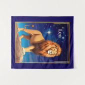 Leo Zodiac teken onder een sterrenhemel Wandkleed (Voorkant (horizontaal))