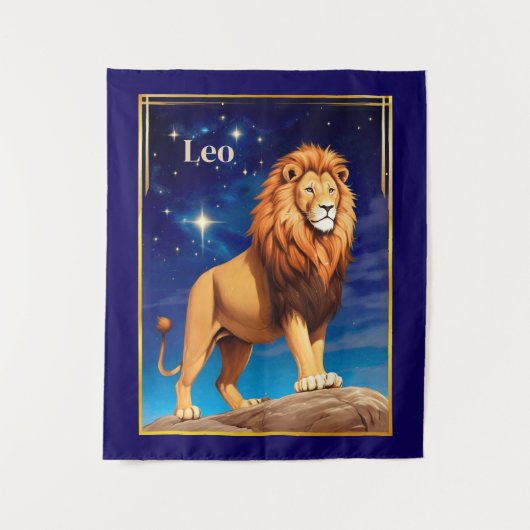 Leo Zodiac teken onder een sterrenhemel Wandkleed (Voorkant)