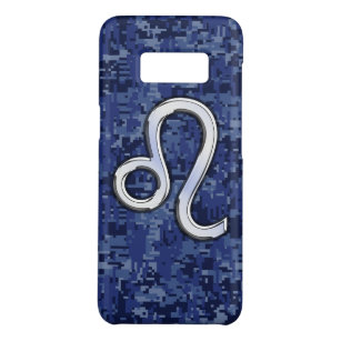 Leo Zodiac-teken op Navy Blue Digital Camouflage Case-Mate Samsung Galaxy S8 Hoesje