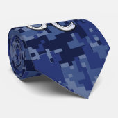 Leo Zodiac-teken op Navy Blue Digital Camouflage Stropdas (Opgerold)
