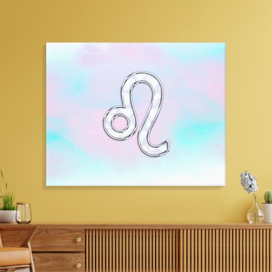 Leo Zodiac-teken op Pastels Nacre Style Print (Insitu (Woonkamer))