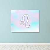 Leo Zodiac-teken op Pastels Nacre Style Print (Insitu (Houten vloer))