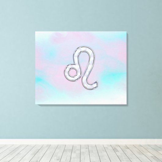 Leo Zodiac-teken op Pastels Nacre Style Print (Insitu (Houten vloer))