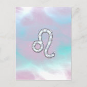 Leo Zodiac-teken op Pastels Nacre Style Print Briefkaart (Voorkant)