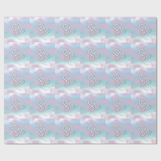 Leo Zodiac-teken op Pastels Nacre Style Print Cadeaupapier (Vlak)