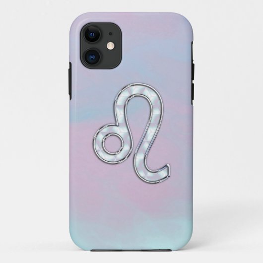 Leo Zodiac-teken op Pastels Nacre Style Print Case-Mate iPhone Case (Achterkant)