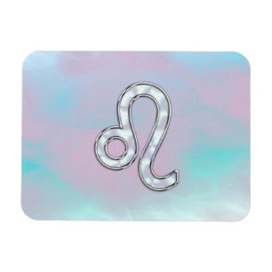 Leo Zodiac-teken op Pastels Nacre Style Print Magneet