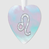 Leo Zodiac-teken op Pastels Nacre Style Print Ornament (voorkant)